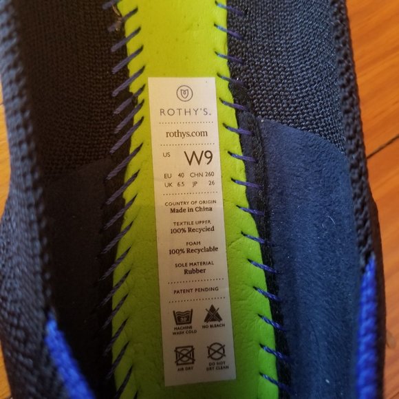 Rothys 9 Black THE POINT Flats Shoes Washable Knit Slip On Loafers - Picture 5 of 9